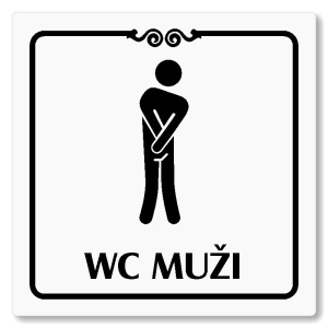 WC muži, 148x148mm, bílá, Texas